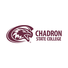 Chadron State College logo featuring a maroon eagle head and bold text.