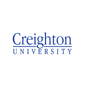 Creighton University logo in blue text.