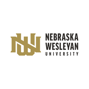 Nebraska Wesleyan University logo in gold and black text.