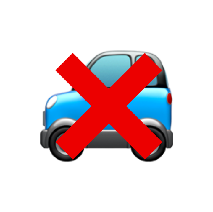 Car Icon with X "no" through it.